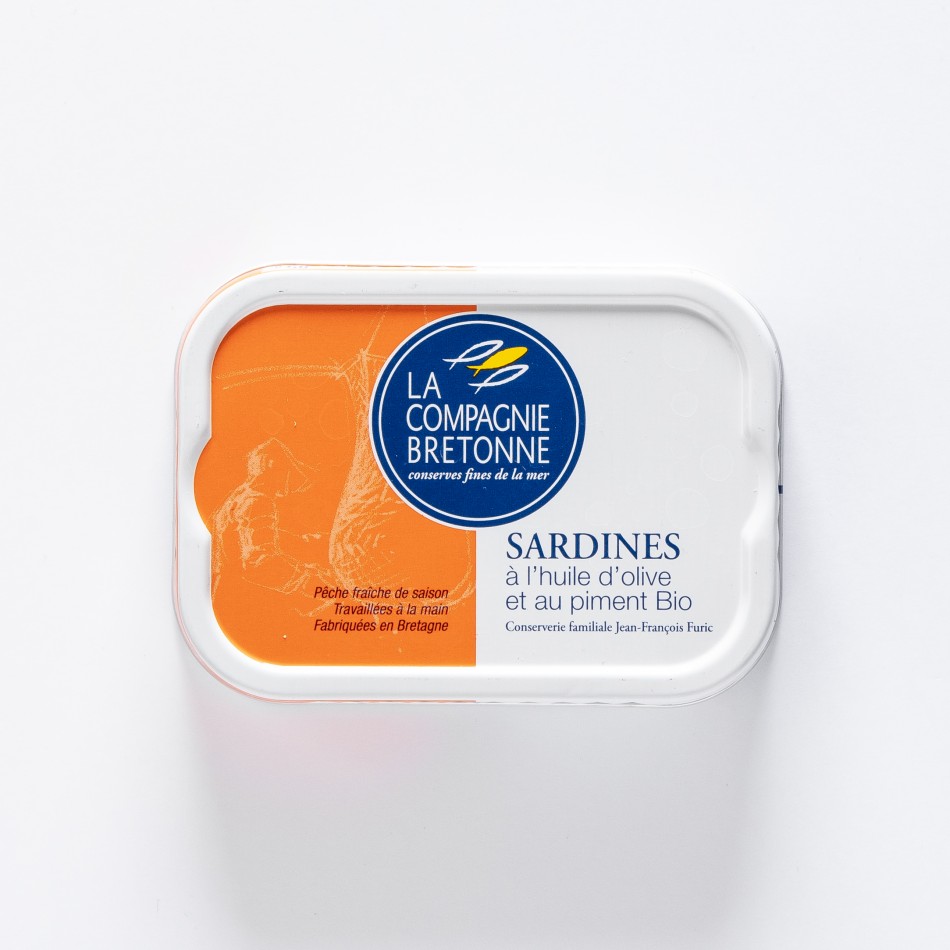 La Compagnie Bretonne du Poisson Sardine à l’Huile d’Olive et au Piment BIO – 85g