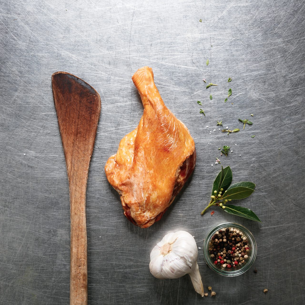 Cuisse de canard fumée cuite